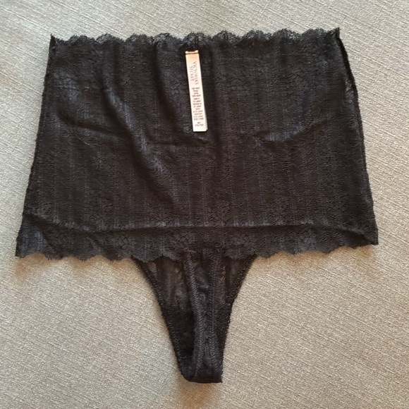 Victoria's Secret Black and Purple high rise Lace thong Panties - Picture 11 of 13